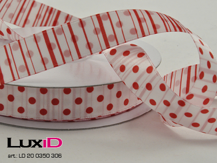 Dots and stripes 306 rood 15mm x 20m